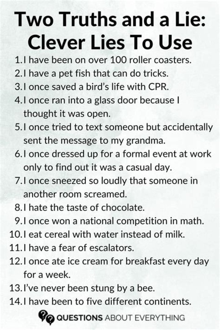 20 Two Truths And A Lie Game Ideas For Fun And Laughter