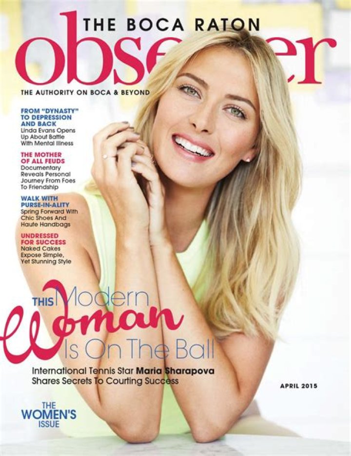 Maria Sharapova The Boca Raton Observer Magazine April 2015 Issue