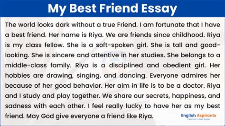 My Best Friend Essay In English 150 Words Essay on My Best Friend for