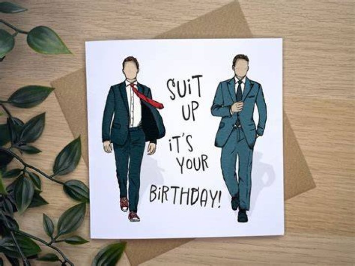 Suits Birthday Card Suits Card Harvey Specter Birthday Card Etsy