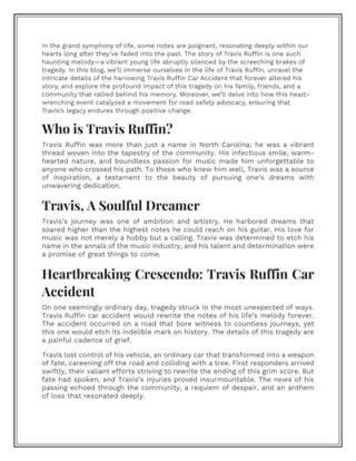 Unveiling The Tragic Truth: Travis Ruffin Car Accident